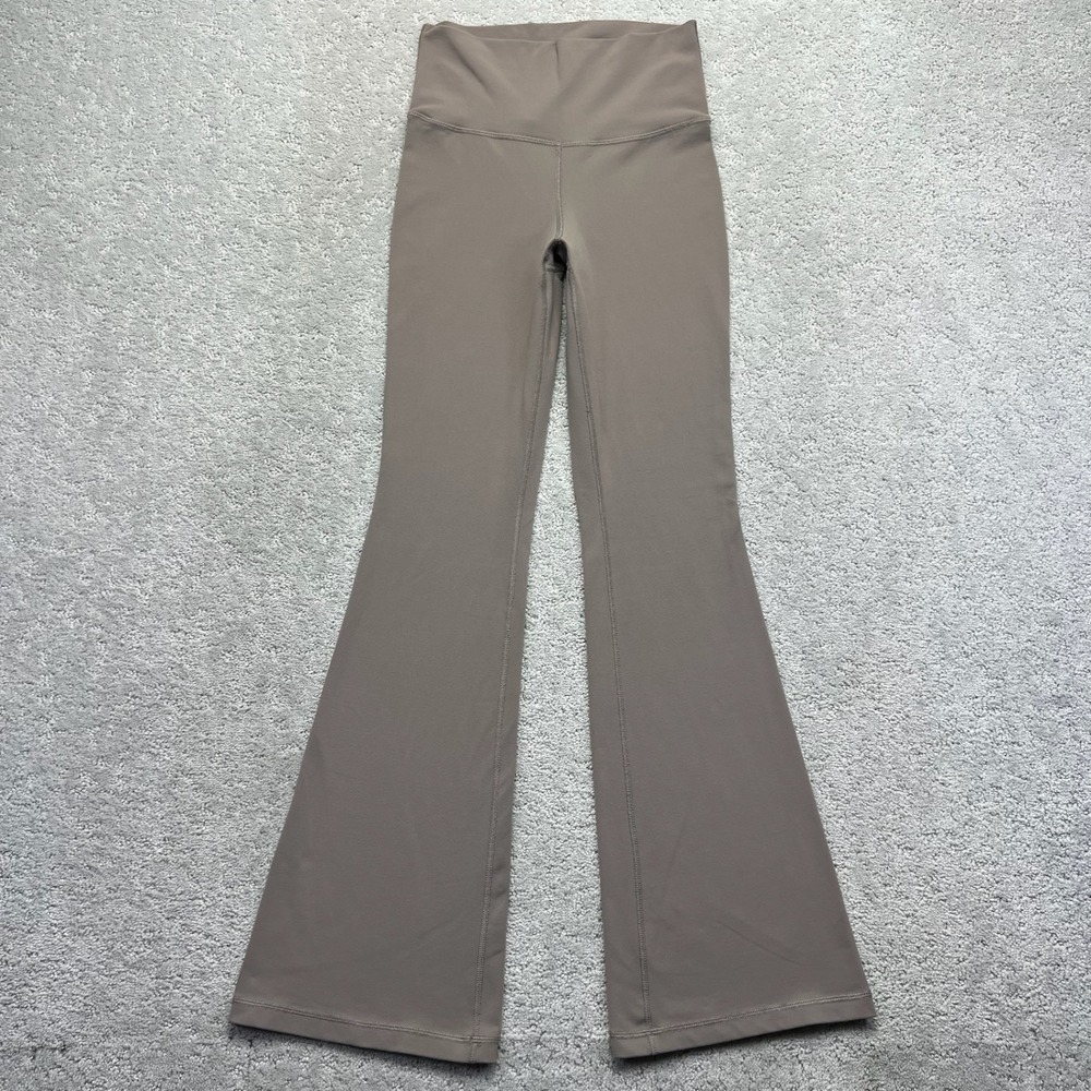 Tna InAction by Aritzia Leggings Womens Small Beige High Waisted Flare Leg Yoga